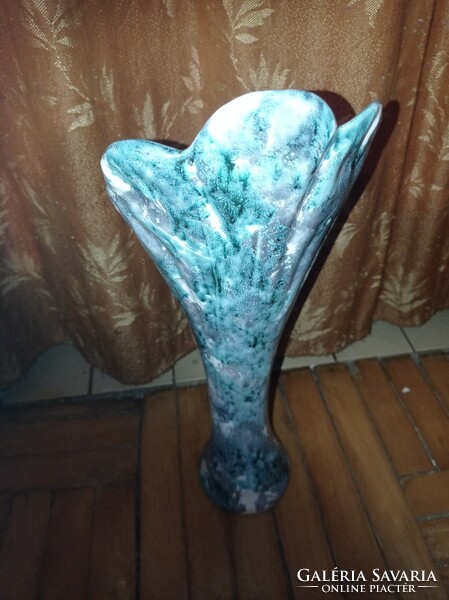 KIÁRUSÍTÁS!!38 cm magas gyönyörű tölcsér alakú kerámia váza