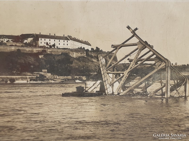 Old photo 1944 postcard St. Petersburg exploded road bridge postcard