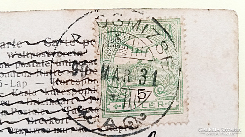 Régi képeslap 1907 Magyar Királyi Posta motívumos fotó levelezőlap