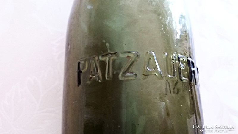 Régi sörös üveg Patzauer Miksa feliratos zöld palack sörösüveg