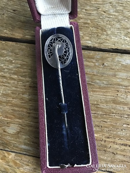 Antique silver art deco pin