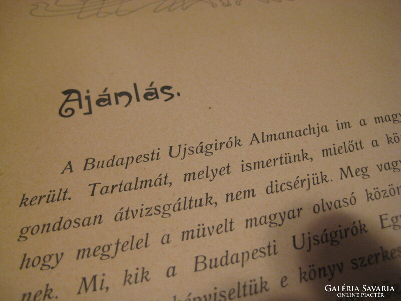 Almanac of the Budapest Writers' Association, 1905