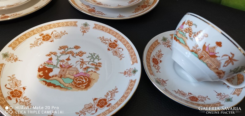 6sz. kínai mintás Ilmenau teás-reggeliző készlet