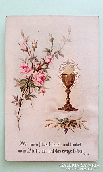 Antique religious commemorative card rosy old commemorative card from 1897 postcard