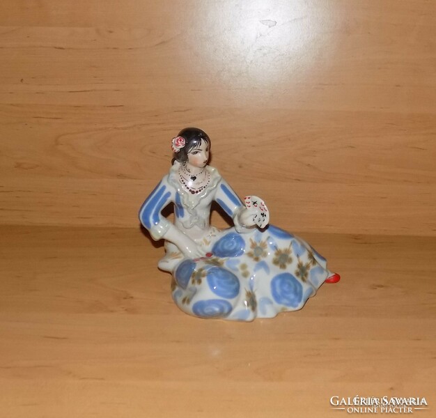 Orosz porcelán kártyajós Carmen szobor figura 15,5 cm (po-4)