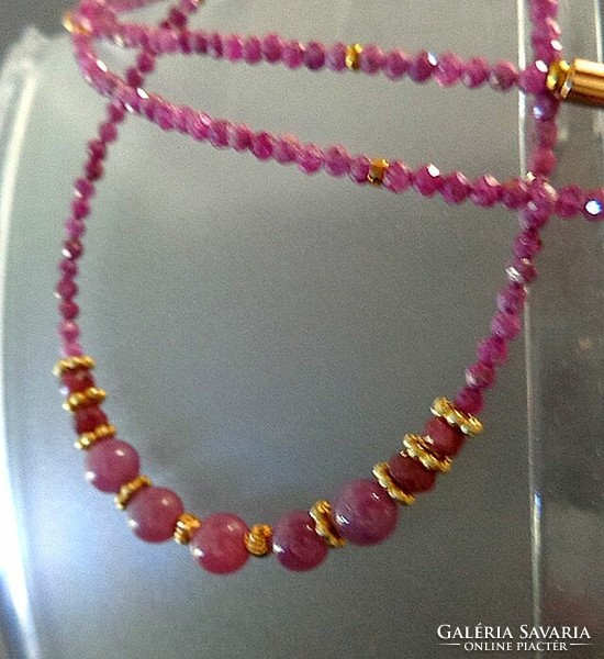 Ruby mineral necklace