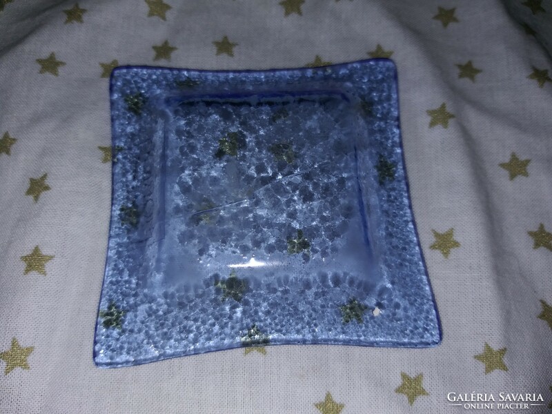 Morion handmade glass üveg teamécses tartó gyertyatartó 7 x 7 cm