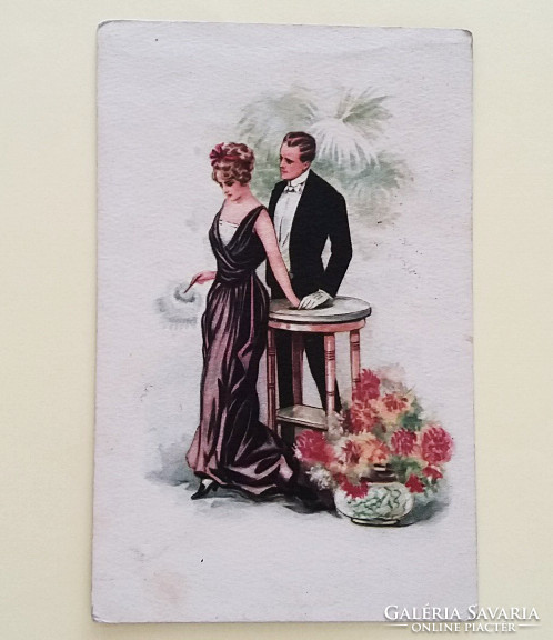 Old postcard circa 1920 for romantic couple t. Corbella postcard