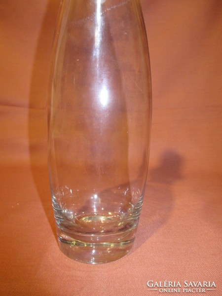 Üveg likőrös-pálinkás butella csíkos dugóval, palack