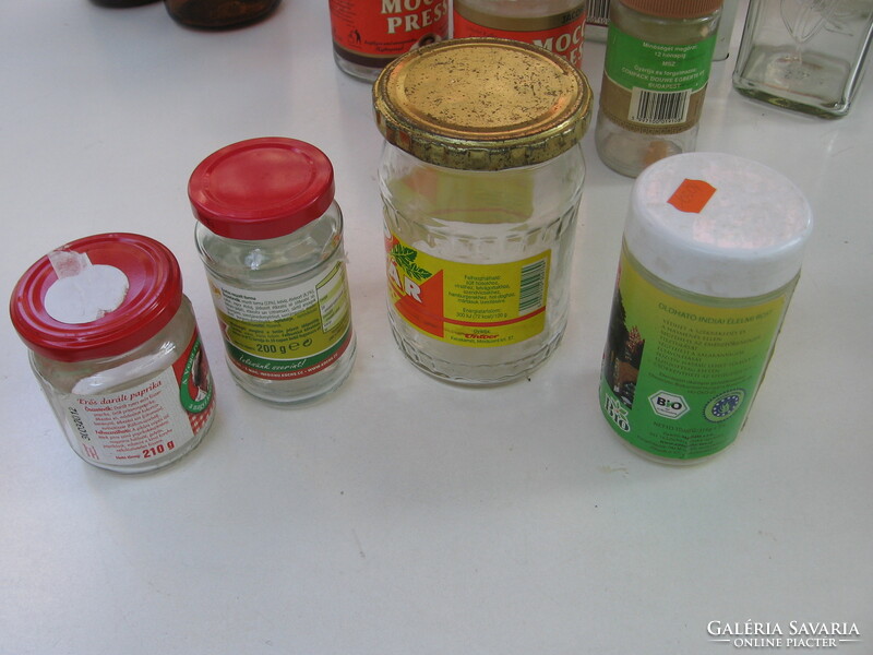 Retro konzerves üvegek : paprika, torma, mustár , rost