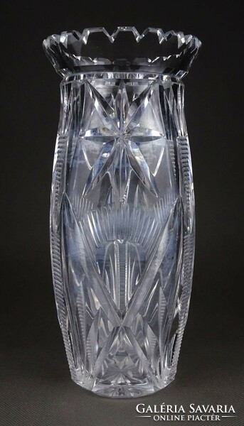 0U430 old thick-walled crystal vase 23.5 Cm