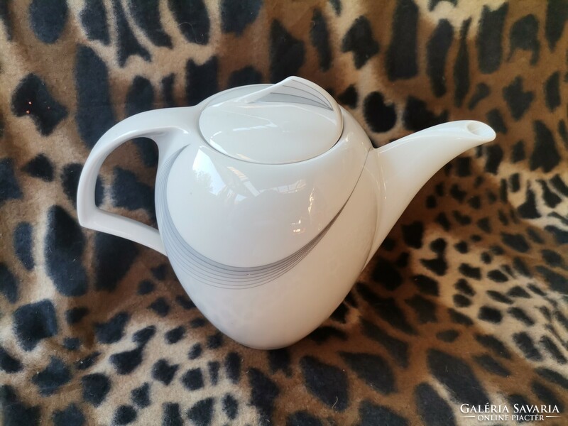 Winterling Bavarian porcelain tea pourer, Bavarian tea coffee and soda pitcher, retro white tea pitchers