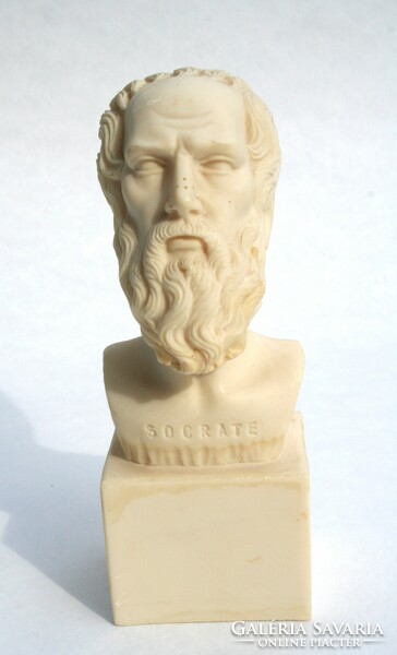 Kis alabástrom Socrates mellszobor