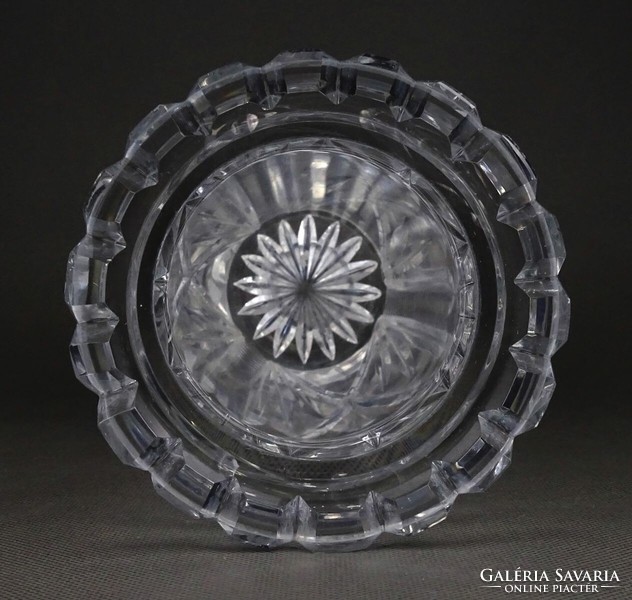 0U430 Régi vastag falú kristály váza 23.5 cm