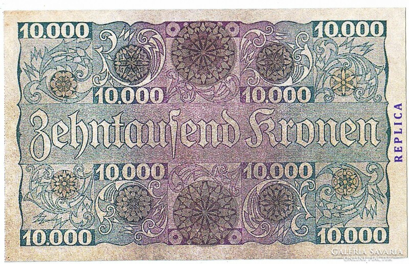 Ausztria 10.000 korona 1924 REPLIKA UNC