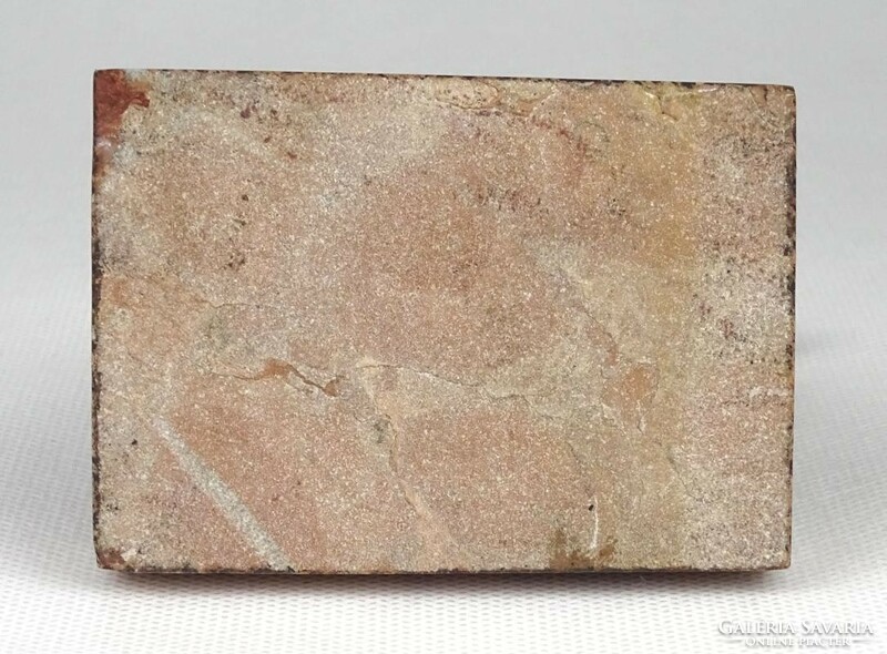 1K888 Antik zsebóratartó teve kisplasztika márvány talapzaton 8.5 cm