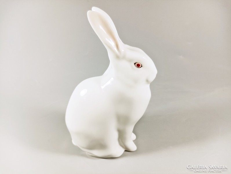 Herend, snuggling white bunny, hand-painted porcelain figure, flawless! (B111)