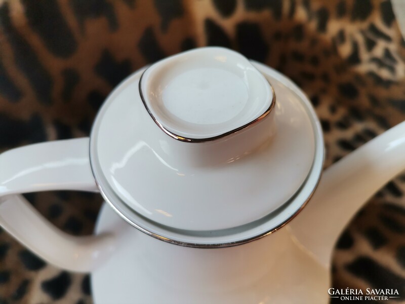 Vintage Bavaria porcelán teás kávés kiöntő, fehér porcelán kancsó, egyedi ajándék asztali kínáló
