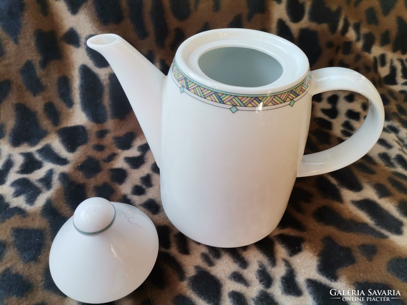 Vintage Arzberg német porcelán teás kancsó, porcelán fehér tea kínáló, ajándék konyhai felszerelés
