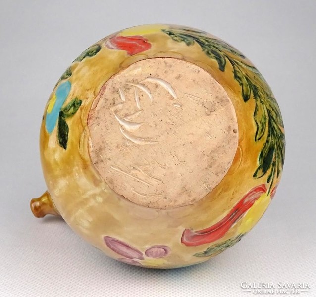 1K927 old marked glazed earthenware drinking jar 18.5 Cm