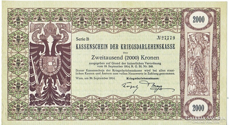 Ausztria 2000 korona 1914 REPLIKA UNC