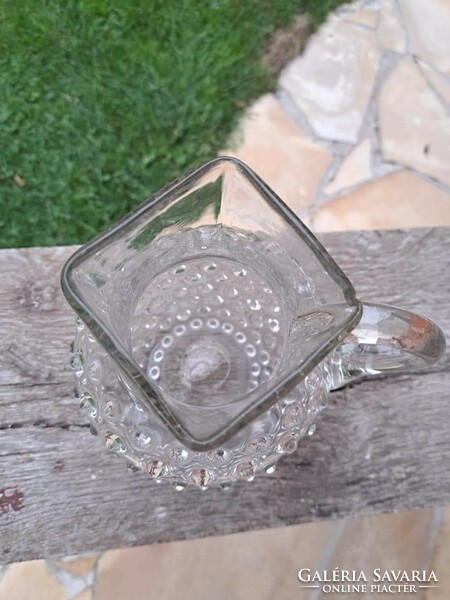 Gyönyörű  Zempléni huta üveg üveg bütykös rücskös  kancsó vizeskancsó limonádés kancsó , Gyűjtői