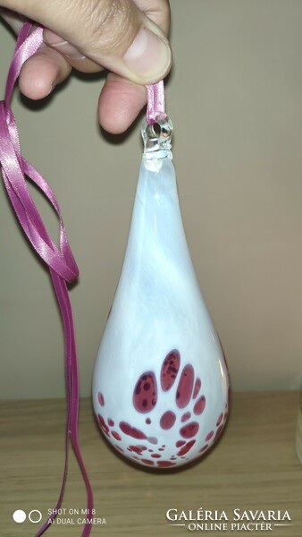 Beautiful drop-shaped blown glass ornament