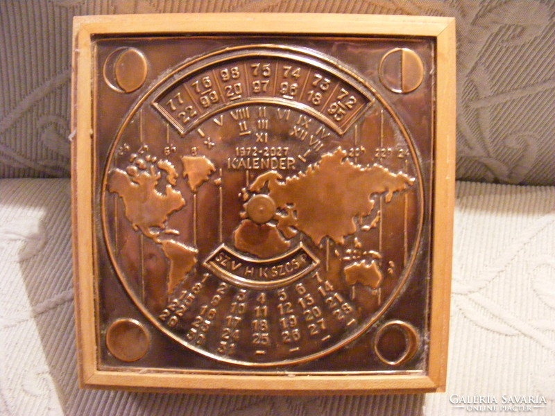 Perpetual calendar box with copper plate