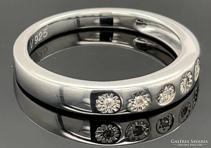 Harry ivens iv. Diamond gemstone sterling silver ring 56 es mèret 925/ - new