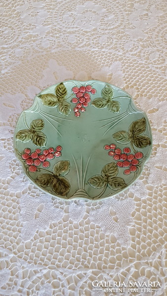 Gyönyörű,antik szecessziós majolika tányér 25.5 cm.