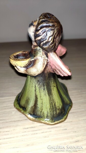 Original bozner engel thun ceramic angel candle holder green