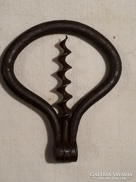 2 old wrought iron corkscrews
