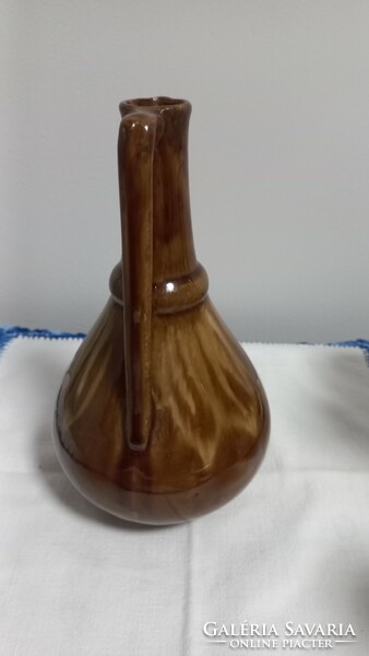 Old Polish marked ceramic amphora vase, with continuous pattern, flawless