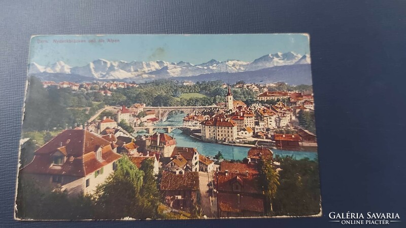 1925. Annual postcard, skyline of Bern, Switzerland