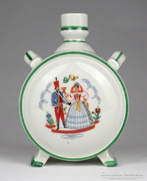 1K931 old Zsolnay Hungarian serenade porcelain water bottle 11 cm