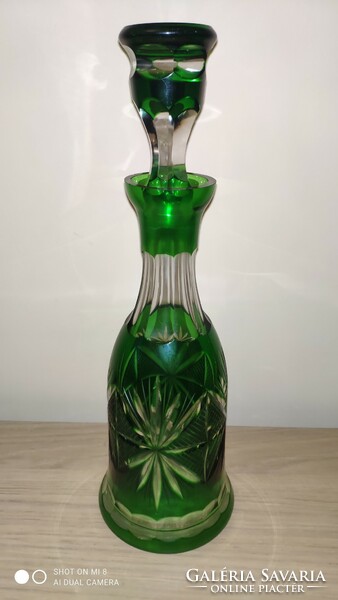 Lips, old hand-polished, peeled lead crystal bottle spout
