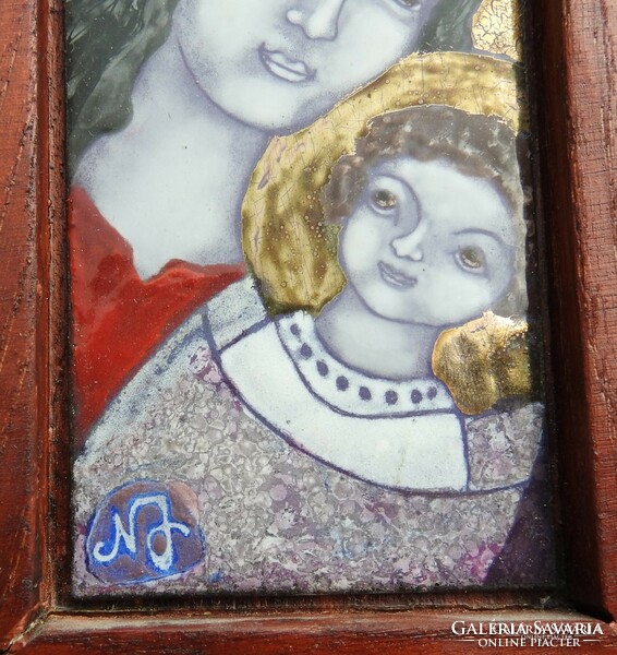 Ms. Kocsis is a great judit_ mary with a child_ fire enamel picture