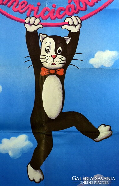Olga Sóvári: short-tailed pet cat in America 1987 movie poster