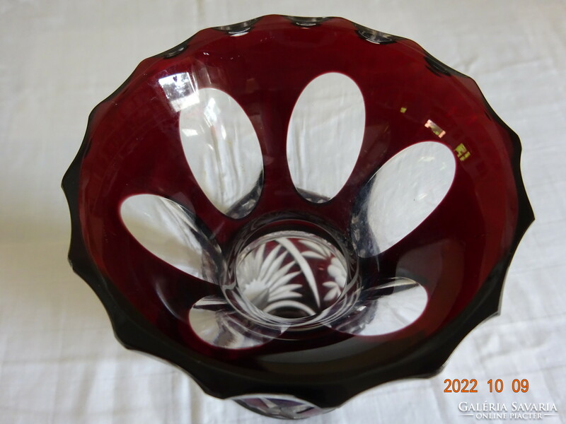 Polished glass ruby vase