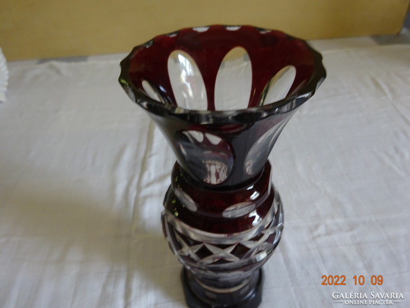 Polished glass ruby vase