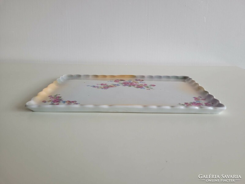 Old victorian porcelain tray rosy forget-me-not eosin antique offering 30 x 19 cm