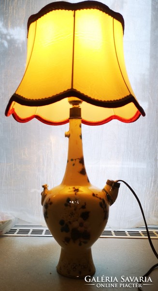 Antik 1800-as évek Zsolnay kerámia váza lámpa színes. Videó is készült