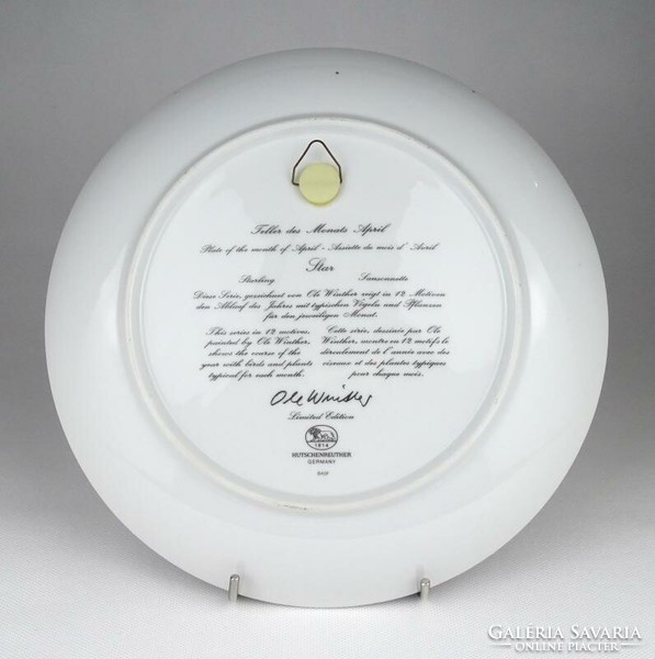 1K928 Limitált kiadású Ole Winther Hutschenreuther porcelán dísztányér 25.5 cm