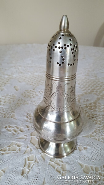 Antique silver-plated, beautiful, chiseled powdered sugar sprinkler 2 pcs.