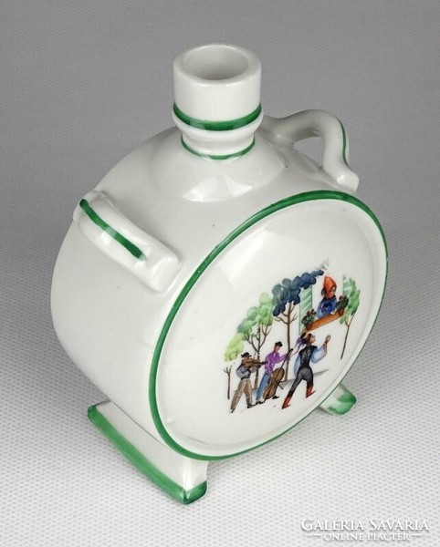 1K931 old Zsolnay Hungarian serenade porcelain water bottle 11 cm