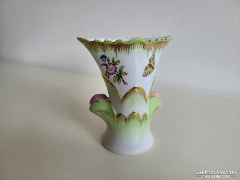 Herend porcelain small vase with butterfly pattern