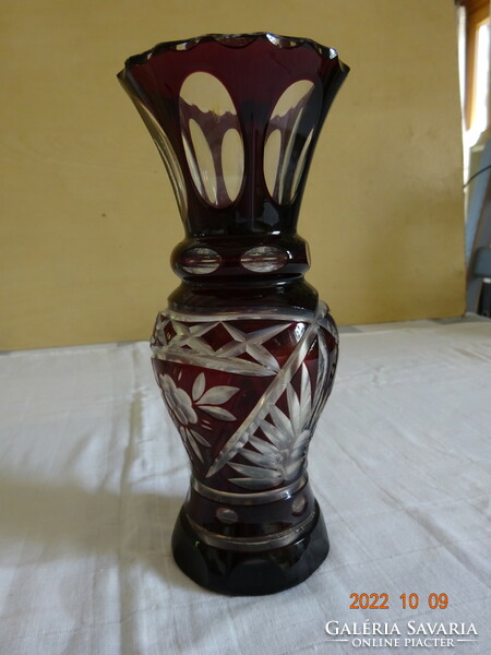 Polished glass ruby vase