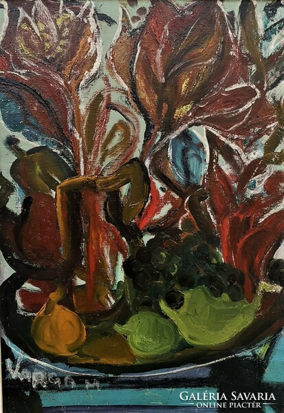 Magda Varga (1921 - 1998) flower still life c. Your painting with an original guarantee!