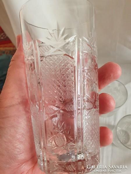 3 crystal water glasses