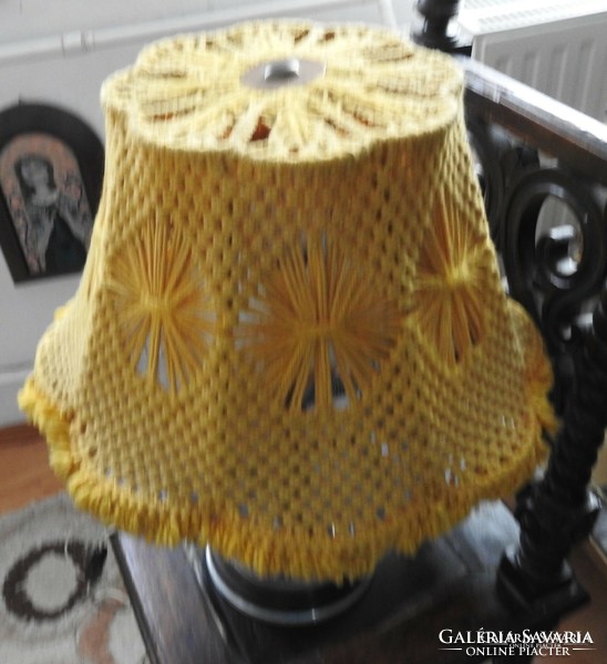 Old vintage big table with handmade crochet hood